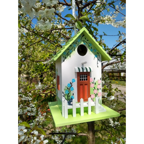 Drevené kŕmidlo pre vtáky SMALL FOOT Pastel Birdhouse