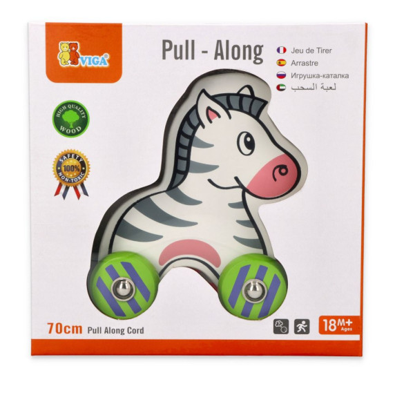 Drevená ťahacia zebra VIGA