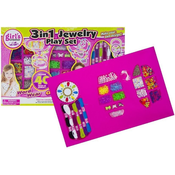 Set mărgele - Inlea4Fun 3in1 JEWELRY PLAY SET