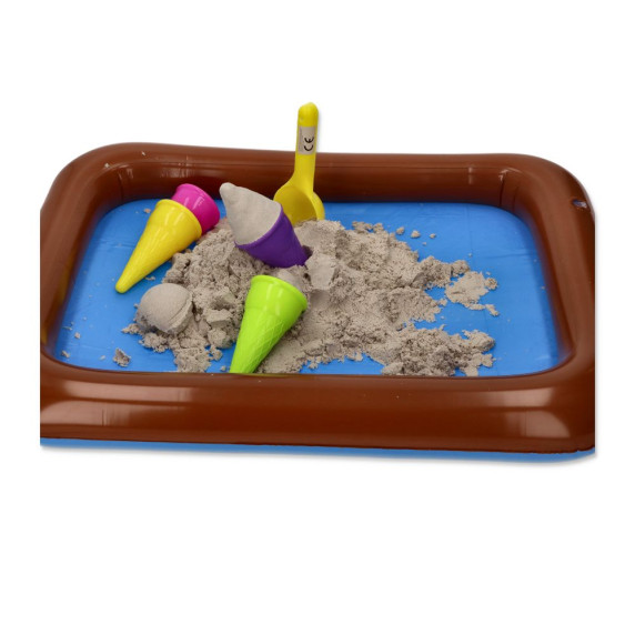 Kinetikus homok 3 kg ADAM TOYS Natursand + fagyi tölcsér formákkal