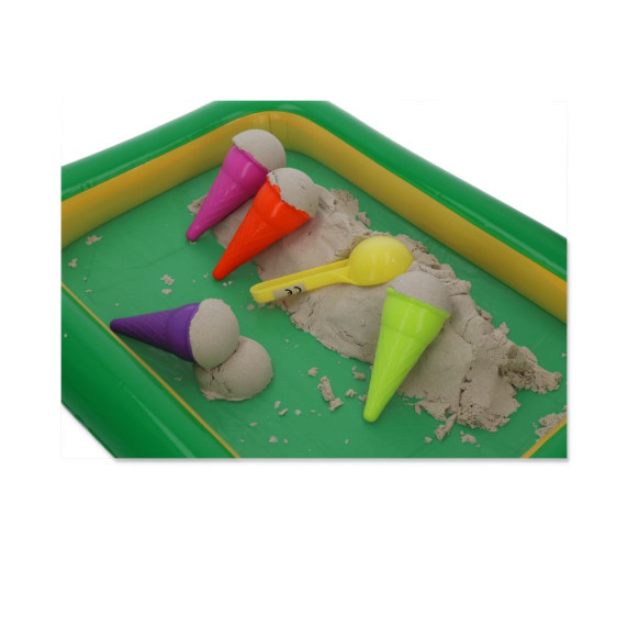 Kinetikus homok 3 kg ADAM TOYS Natursand + fagyi tölcsér formákkal