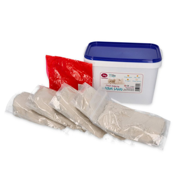 Nisip modelabil / nisip kinetic - 5 kg - ADAM TOYS Natursand + piscină de nisip gonflabilă  - N3015PF