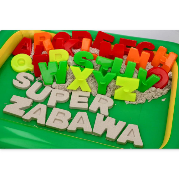 Nisip modelabil / nisip kinetic - 3 kg - ADAM TOYS Natursand + forme de litere și numere - N3014FLC