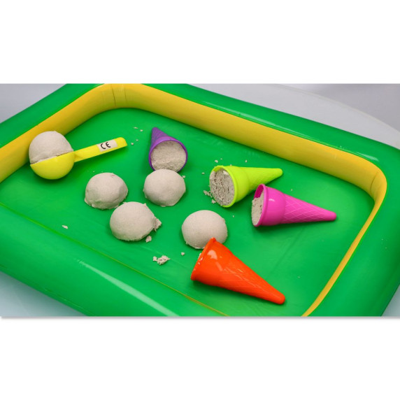Kinetikus homok 3 kg ADAM TOYS Natursand + fagyi tölcsér formákkal
