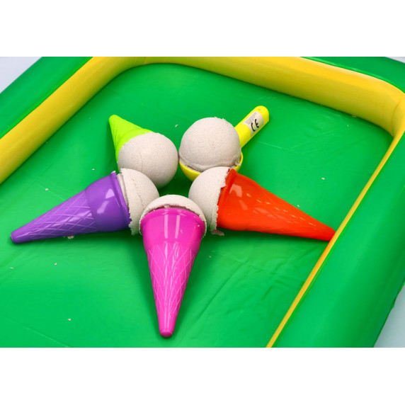 Kinetikus homok 3 kg ADAM TOYS Natursand + fagyi tölcsér formákkal
