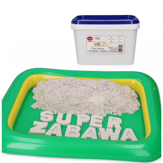 Nisip modelabil / nisip kinetic - 5 kg - ADAM TOYS Natursand + piscină de nisip gonflabilă  - N3015PF