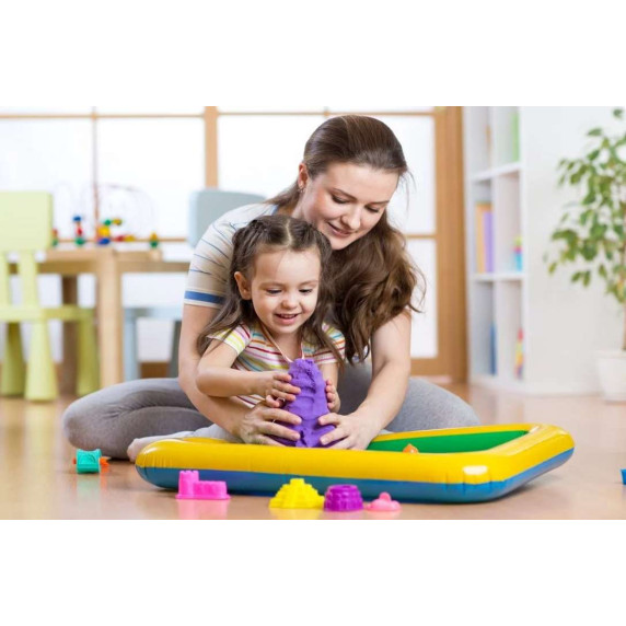Nisip modelabil / nisip kinetic - 5 kg - ADAM TOYS Natursand + piscină de nisip gonflabilă  - N3015PF