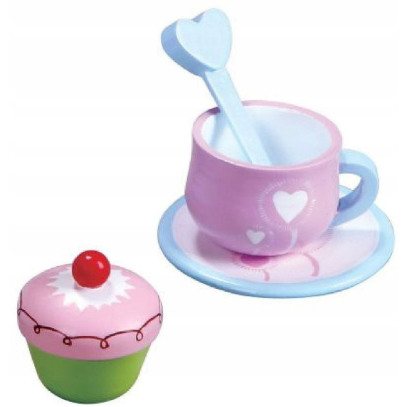 Detská čajová súprava drevená LELIN Heart Tea Set