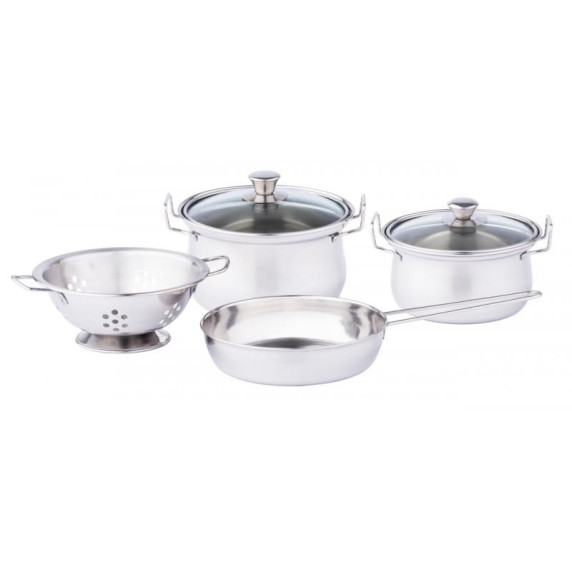 Set oale bucătărie pentru copii - WOODYLAND Cookware play set