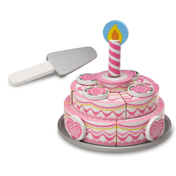 Set tort felii din lemn - MELISSA&DOUG Triple Layer Party Cake