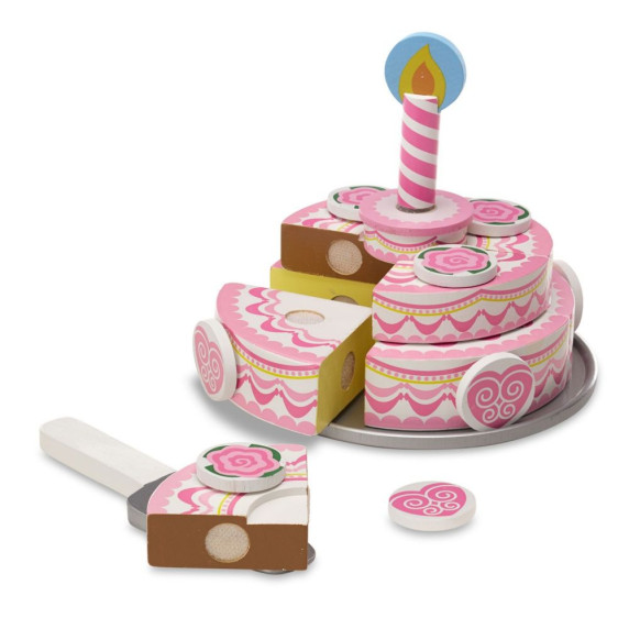 Set tort felii din lemn - MELISSA&DOUG Triple Layer Party Cake