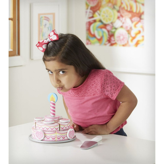 Set tort felii din lemn - MELISSA&DOUG Triple Layer Party Cake