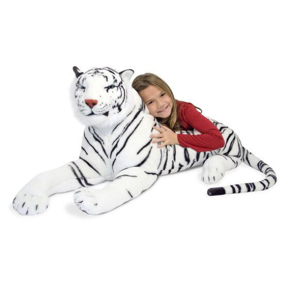 Plüss fehér tigris fekvő Melissa&Doug WHITE TIGER GIANT STUFFED ANIMAL
