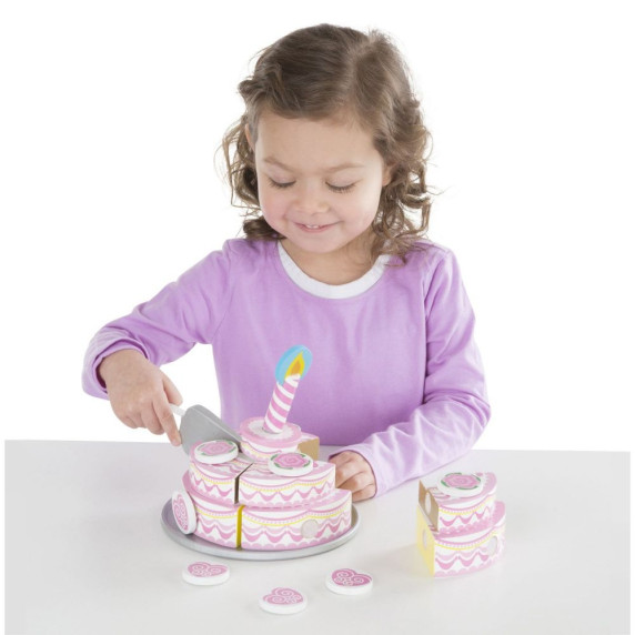 Set tort felii din lemn - MELISSA&DOUG Triple Layer Party Cake