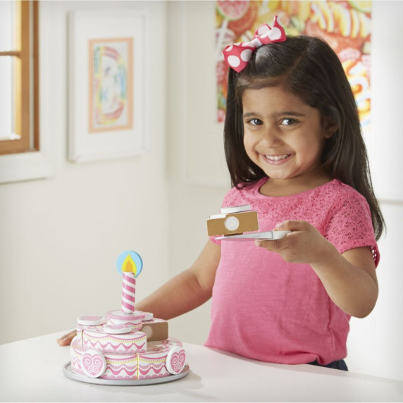Set tort felii din lemn - MELISSA&DOUG Triple Layer Party Cake