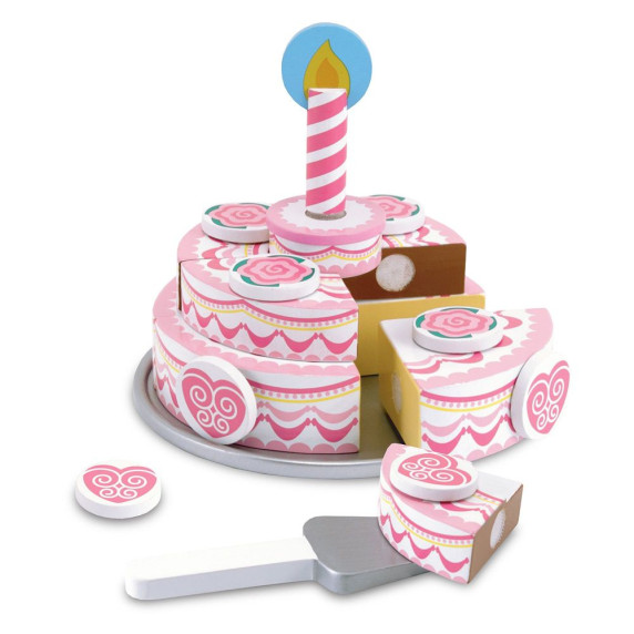 Set tort felii din lemn - MELISSA&DOUG Triple Layer Party Cake