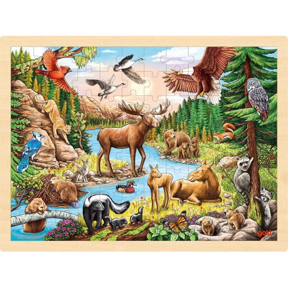 Puzzle - Animale sălbatice din America de Nord -  GOKI
