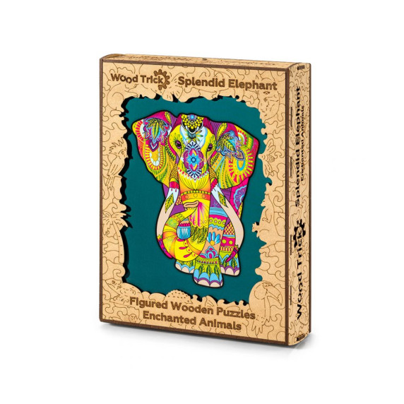 Puzzle din lemn - elefant - WOOD TRICK