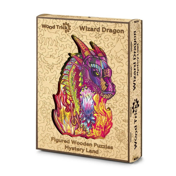 Puzzle din lemn - dragon - WOOD TRICK