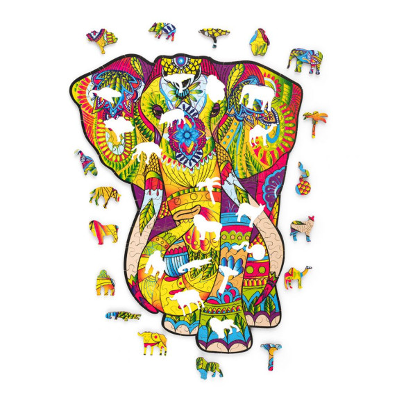 Puzzle din lemn - elefant - WOOD TRICK