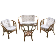 Rattan szett Lex BAHAMA PO501 -barna / fehér - 