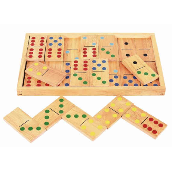 Dominó fa dobozban BIGJIGS Jumbo Dominoes