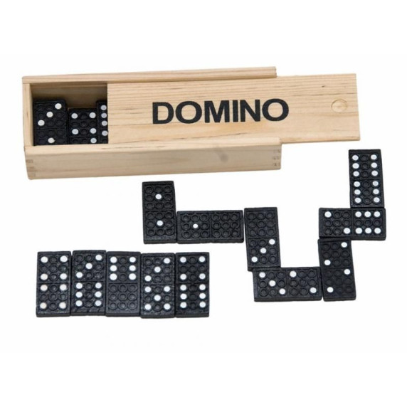 Joc de societate DOMINO în cutie de lemn - WOODYLAND Domino Classic
