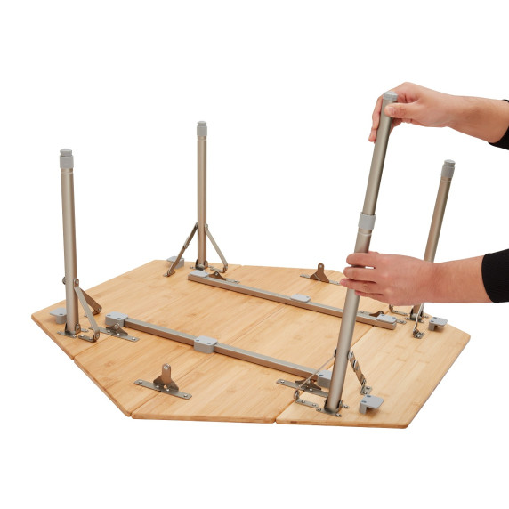 Kemping asztal KING CAMP Bamboo Color 100x100x60cm