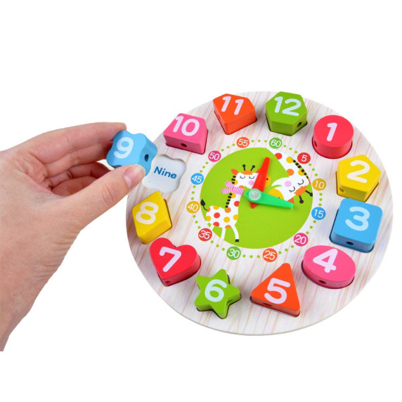Ceas educativ din lemn pentru copii - Inlea4Fun