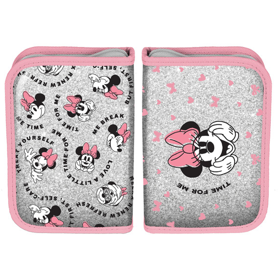 Töltött tolltartó kihajtható fülekkel PASO Minnie egér - Világosszürke +