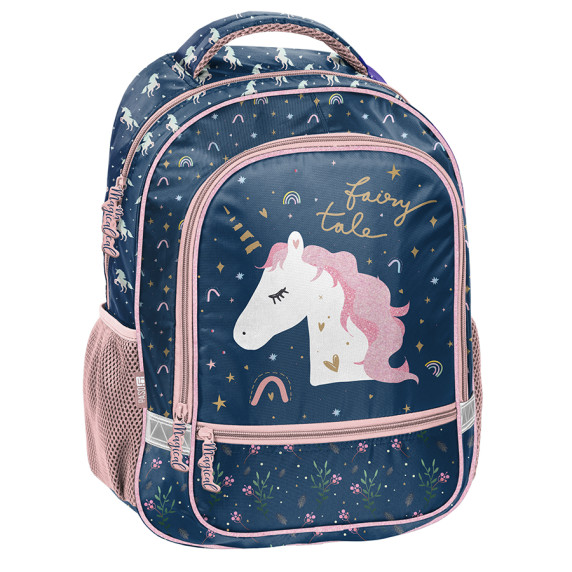 Ghiozdan - PASO Fairy Tale - unicorn, albastru închis