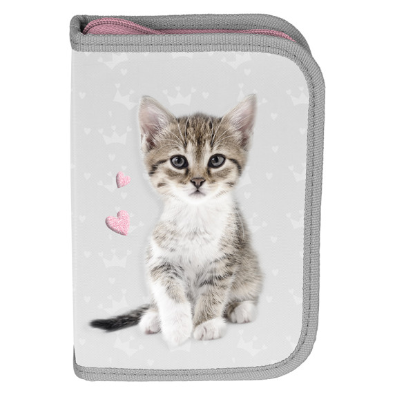 Töltött tolltartó kihajtható fülekkel PASO Sweet Kitty Cicás