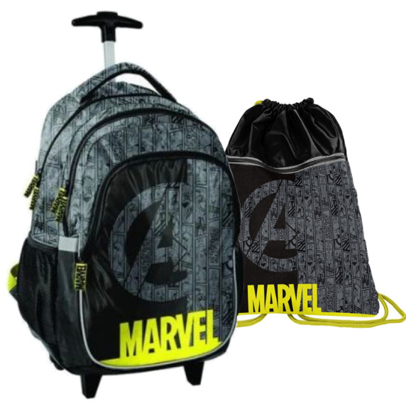 Školský set PASO Marvel školská taška na kolieskach + vak na telocvik