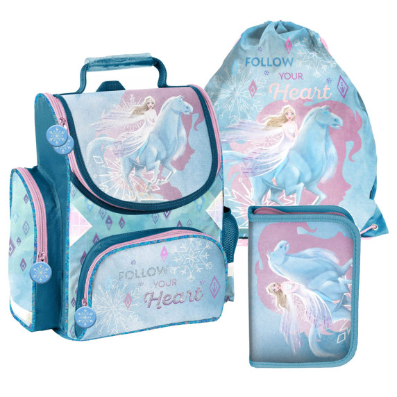 Iskolai szett PASO Frozen Blue Jégvarázs  - iskolatáska, tolltartó, tornazsák