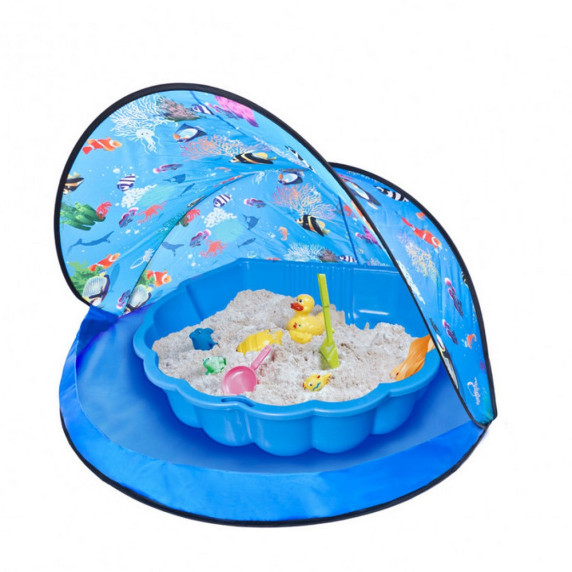 Strandsátor homokozóval Tent Blue Inlea4Fun - kék