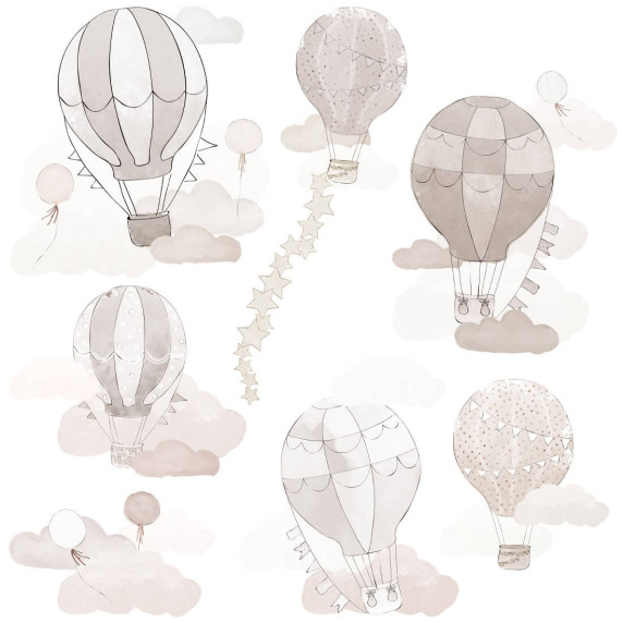 Dekorácia na stenu BALLONS - Balóniky hnedé