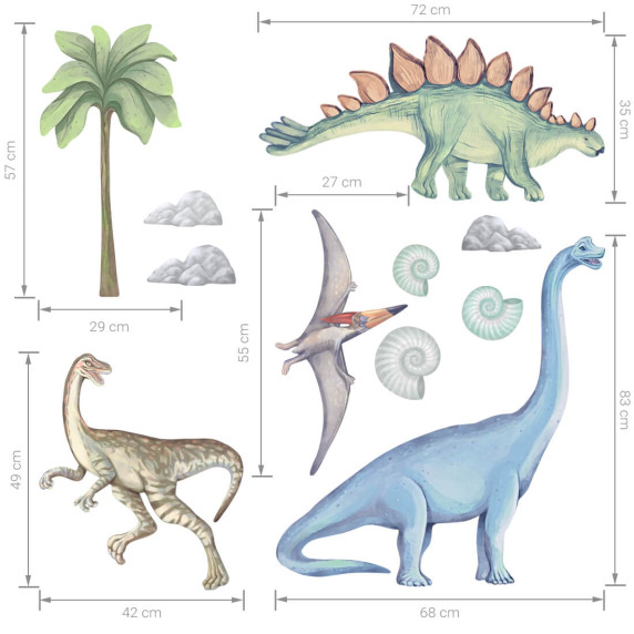 Autocolant perete - dinozauri - DINOSAURS II 