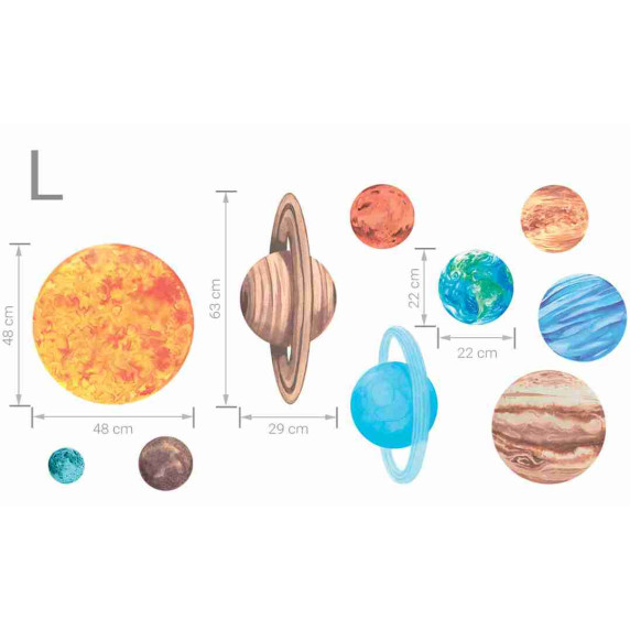 Autocolant perete - planete - SOLAR SYSTEM