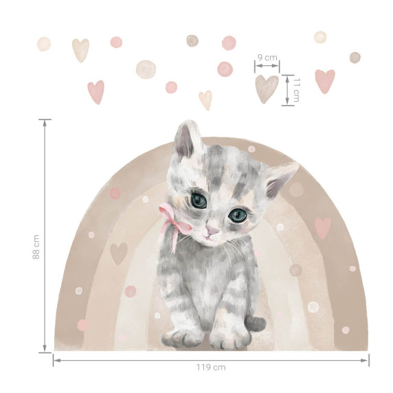 Dekorácia na stenu ANIMALS Cat - mačiatko