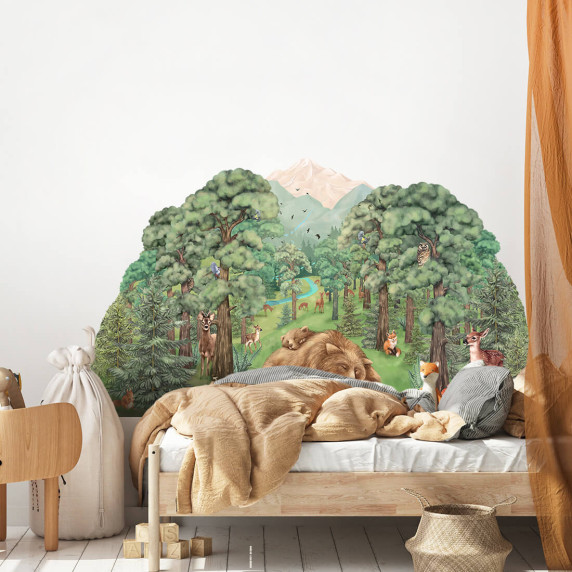 Autocolant perete - lumea pădurii - 114x80 cm - FOREST