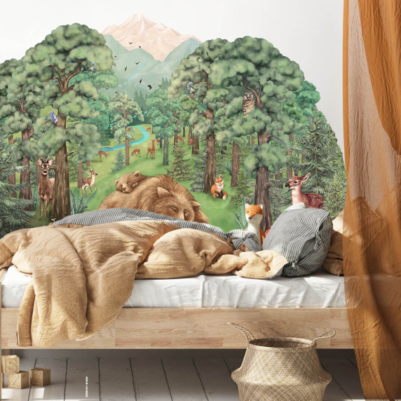 Autocolant perete - lumea pădurii - 114x80 cm - FOREST