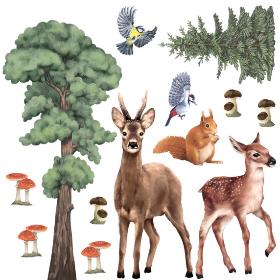 Autocolant perete FOREST ANIMALS II - animale de pădure