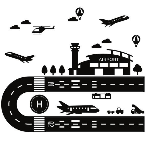 Autocolant podea - aeroport - AIRPORT