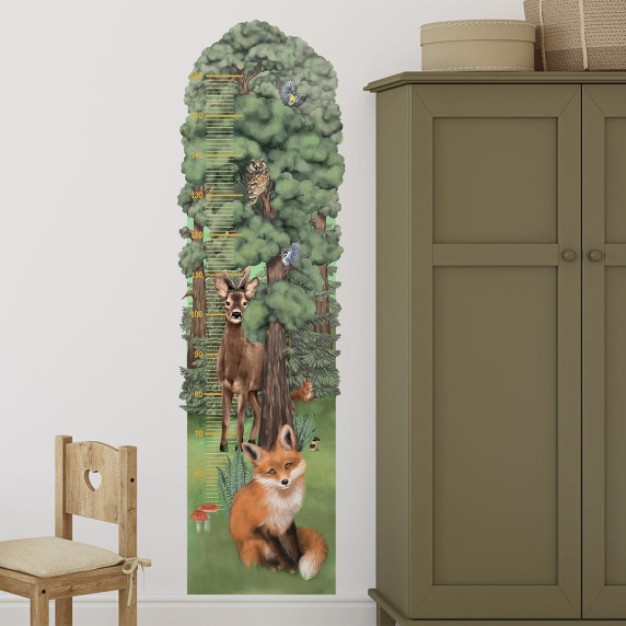 Autocolant perete - animale de pădure - HEIGHT MEASURE Forest