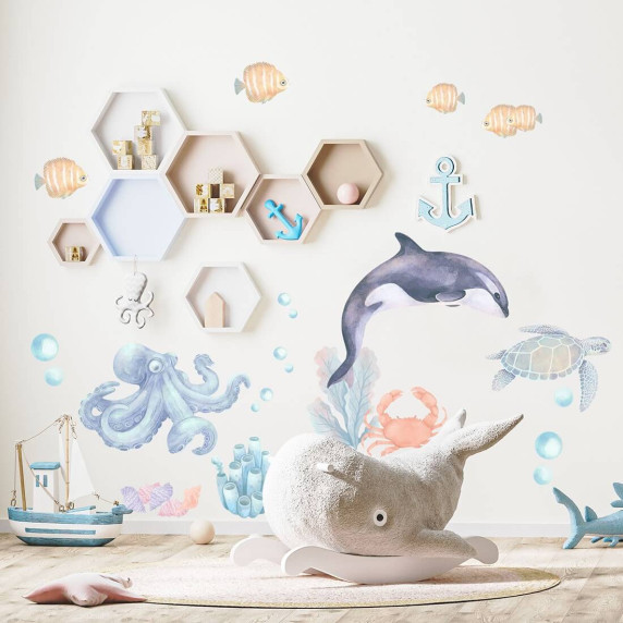 Dekorácia na stenu OCEAN ANIMALS II - morské živočíchy II