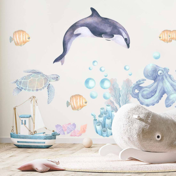 Dekorácia na stenu OCEAN ANIMALS II - morské živočíchy II
