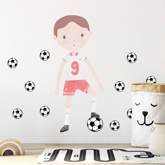 Dekorácia na stenu FOOTBALLER - futbalista červený