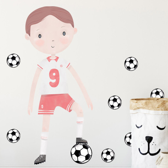 Dekorácia na stenu FOOTBALLER - futbalista červený