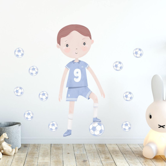 Dekorácia na stenu FOOTBALLER - futbalista modrý