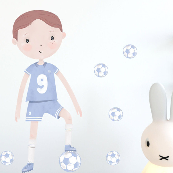Dekorácia na stenu FOOTBALLER - futbalista modrý